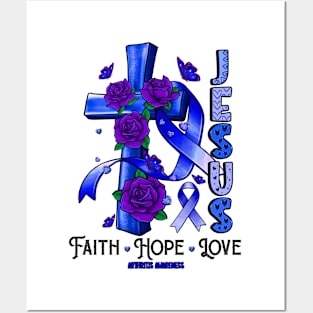 Arthritis Awareness - Jesus Cross ribbon Faith Posters and Art